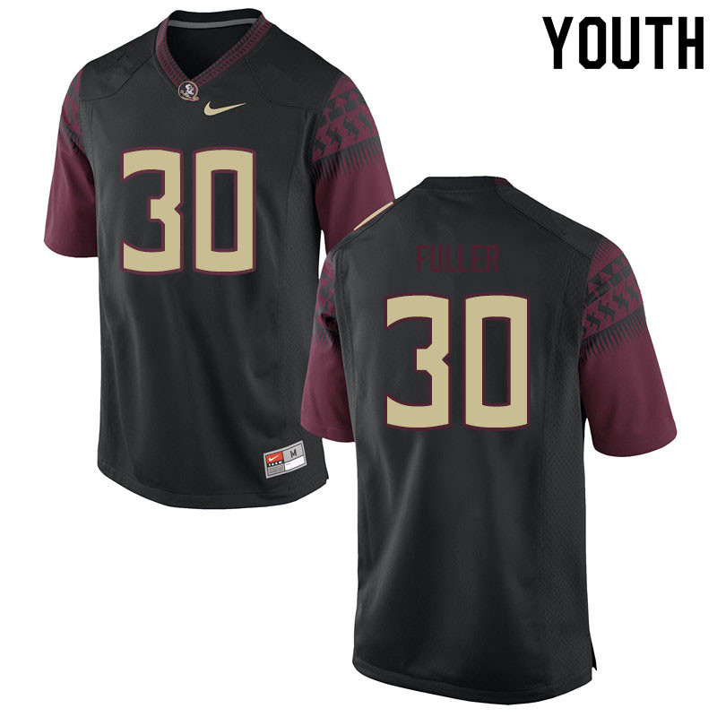 Youth #30 Quashon Fuller Florida State Seminoles College Football Jerseys Sale-Black